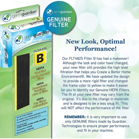 Germ Guardian FLT4825 HEPA GENUINE Air Purifier Replacement Filter B - Picture 3 of 6